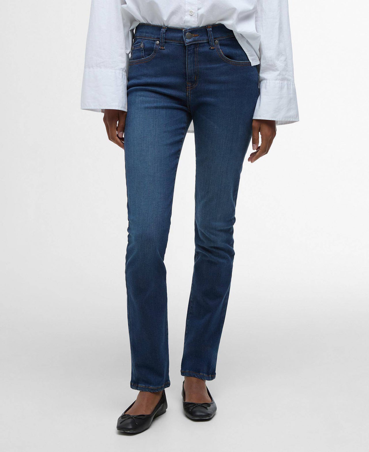 Barbour Woman's Essential Slim Jeans - Worn Blue Wash