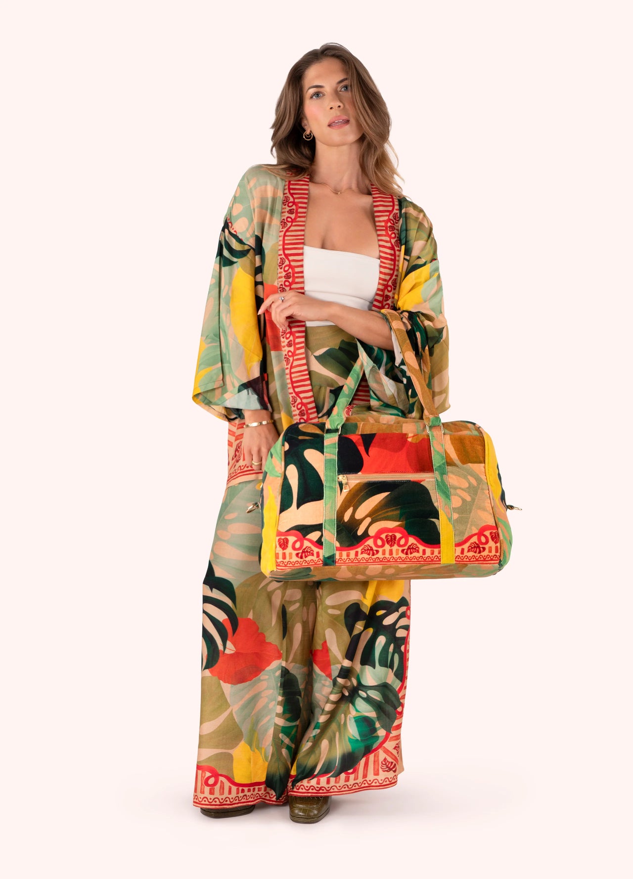 Powder Luxe Weekender Bag - Exotic Leaves