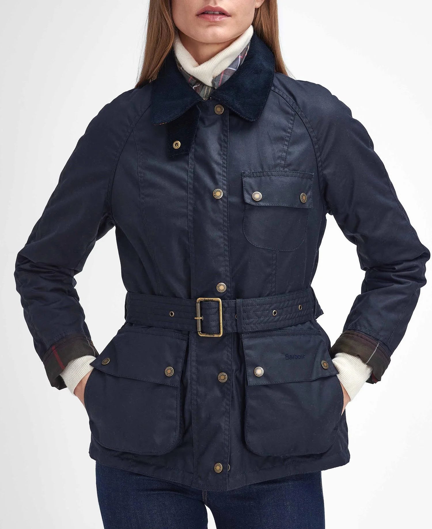 Barbour SOLWAY Zipper Wax Jacket Navy Bodenhams