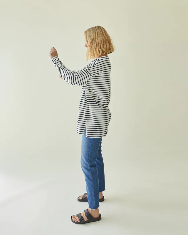 Chalk Bryony White/Navy Stripe Top