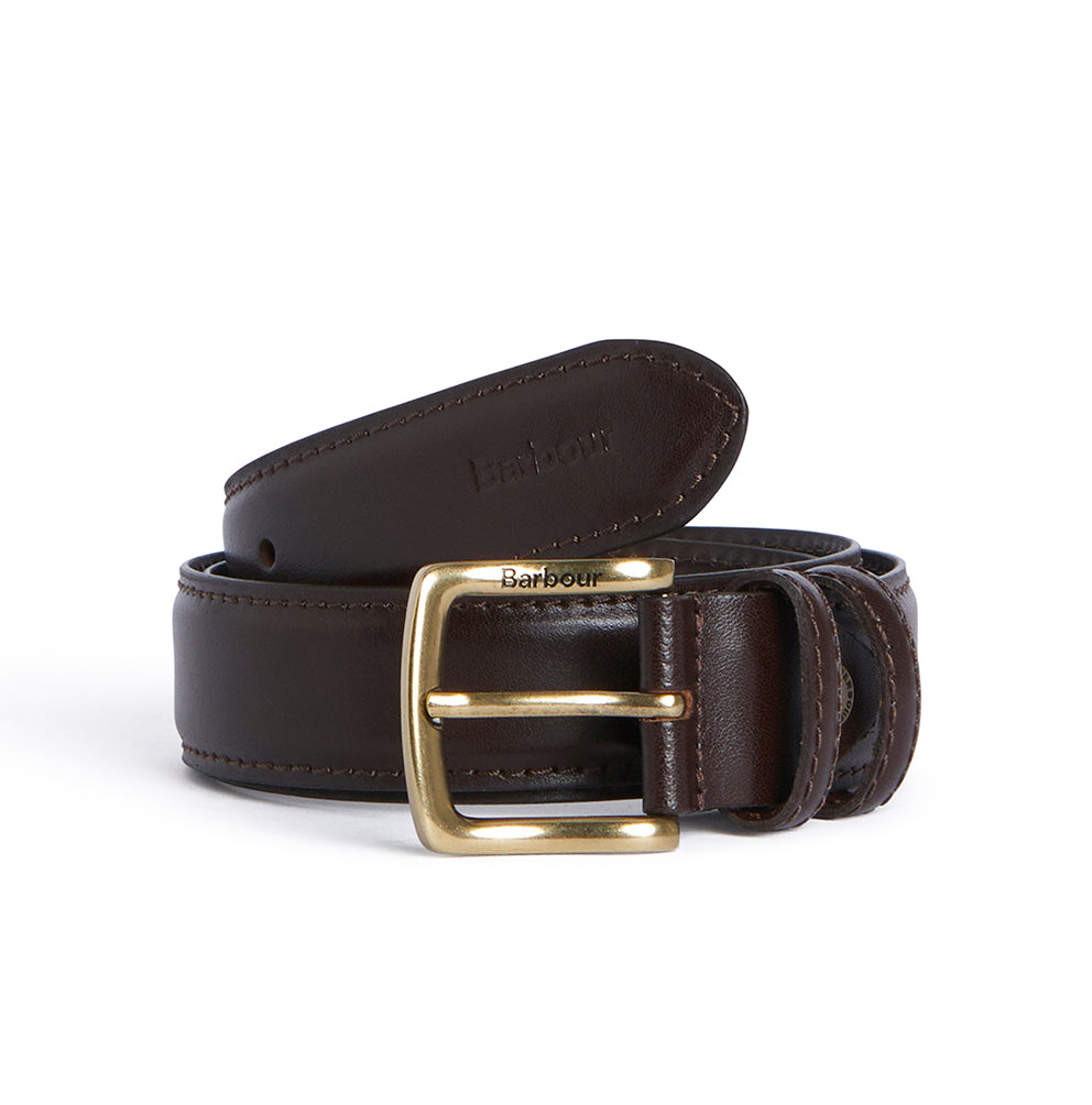 Barbour Clyde Leather Belt - Chestnut Brown