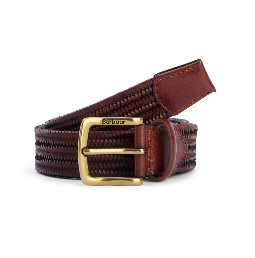 Barbour Stretch Leather Belt - Brown