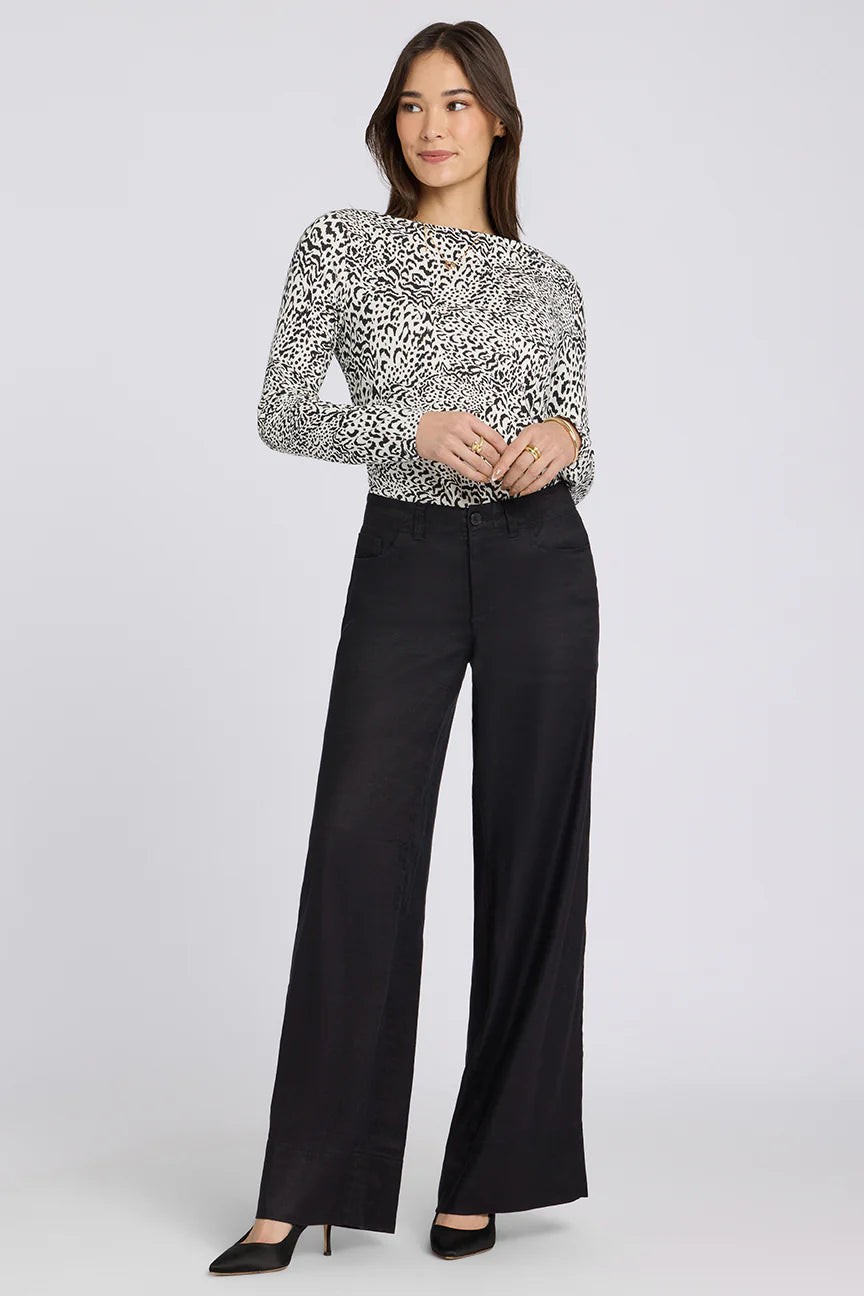 NYDJ 5 Pocket Wide Leg Trousers - Black