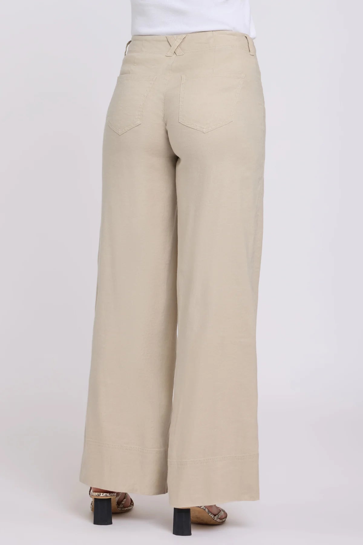 NYDJ 5 Pocket Wide Leg Trousers - Feather