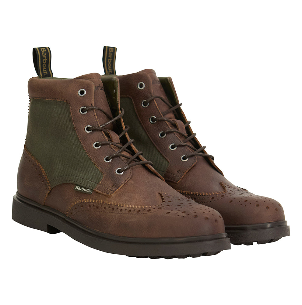 Barbour BARMOOR Brogue Boots - Dark Brown