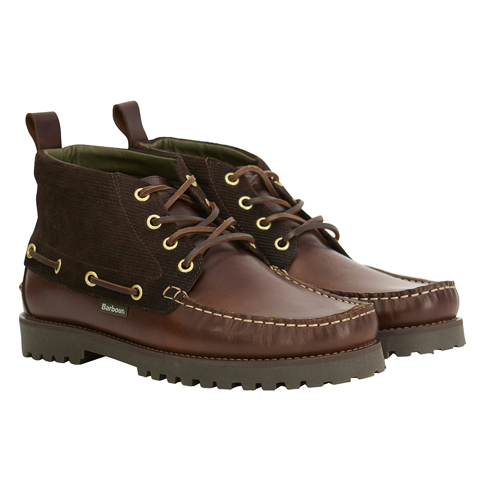 Barbour HARLE Mid Chukka Boots - Dark Brown/Cord