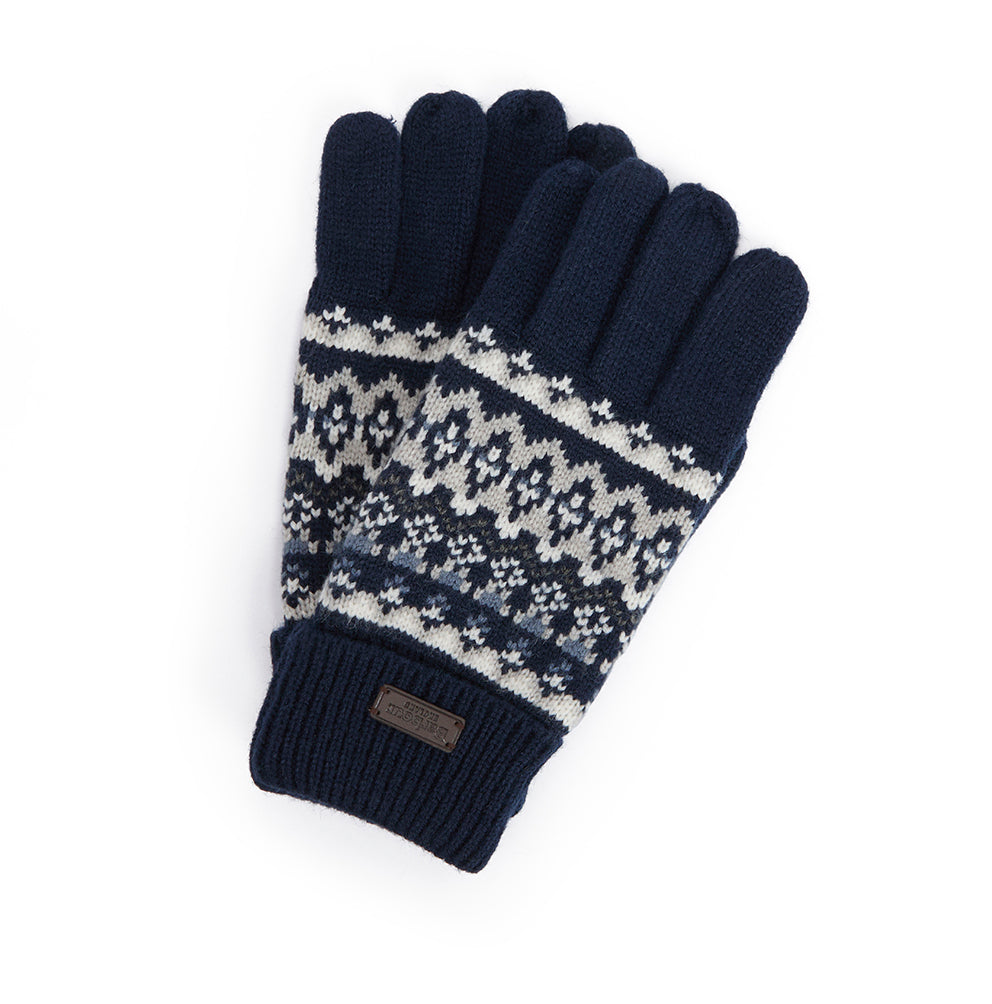 Barbour Marlow Fair Isle Knitted Gloves - Navy