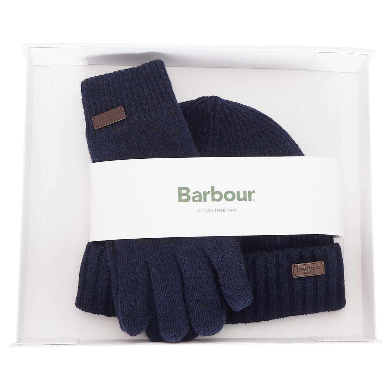 Barbour Carlton Beanie & Gloves Gift Set - Navy