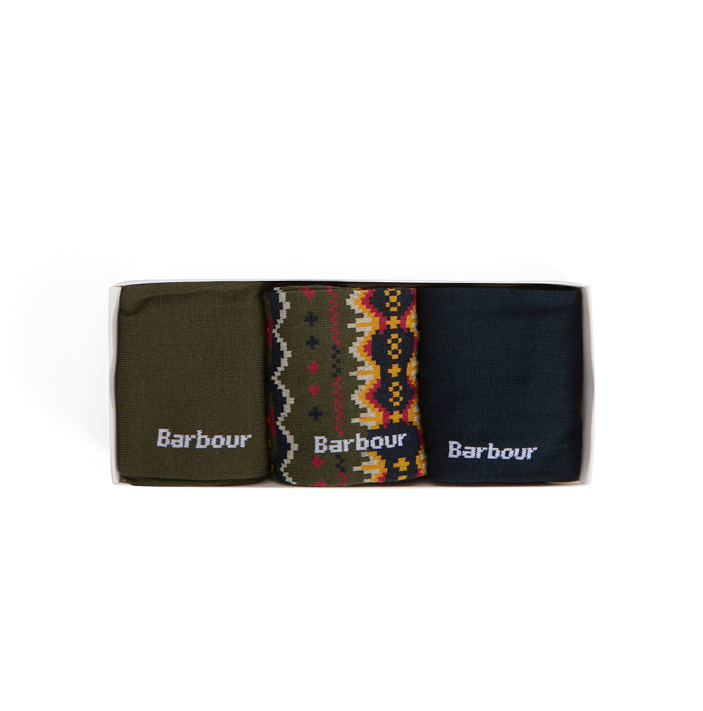 Barbour Case Fair Isle Sock Gift Box - Classic Tartan