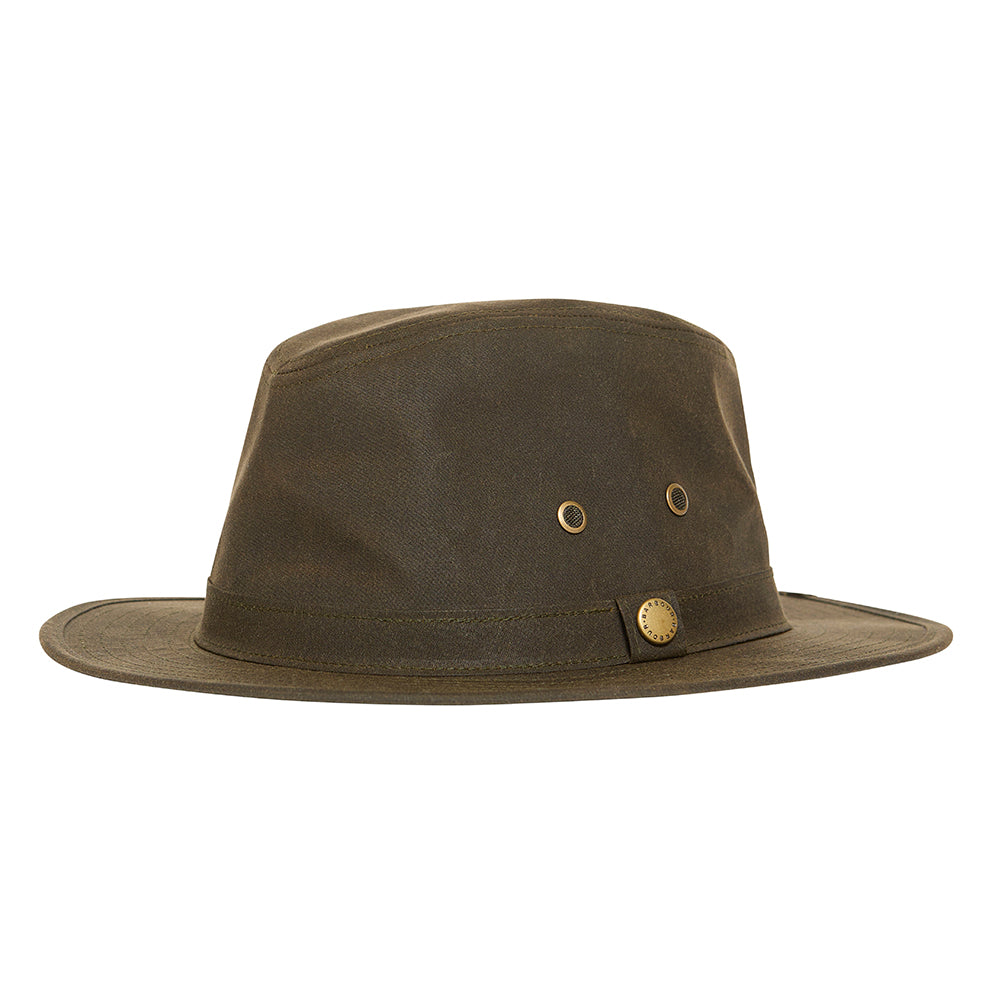 Barbour CRAYTON Wax Safari Hat - Olive