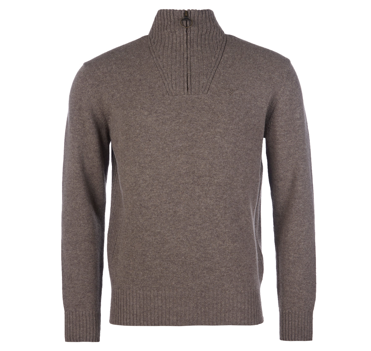 Barbour Essential Lambswool Half Zip - Dark Stone