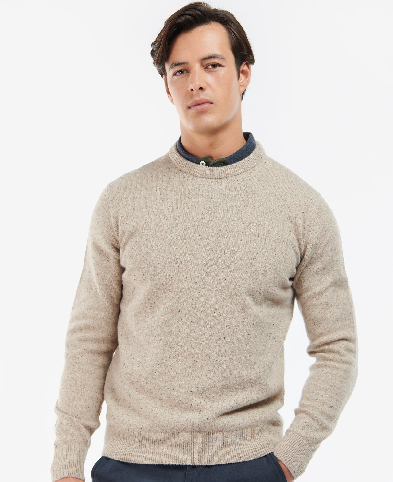 Barbour Tisbury Crew Neck Jumper - Stone