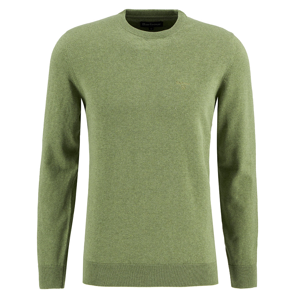 Barbour Pima Cotton Crew Neck Jumper - Laurel Green