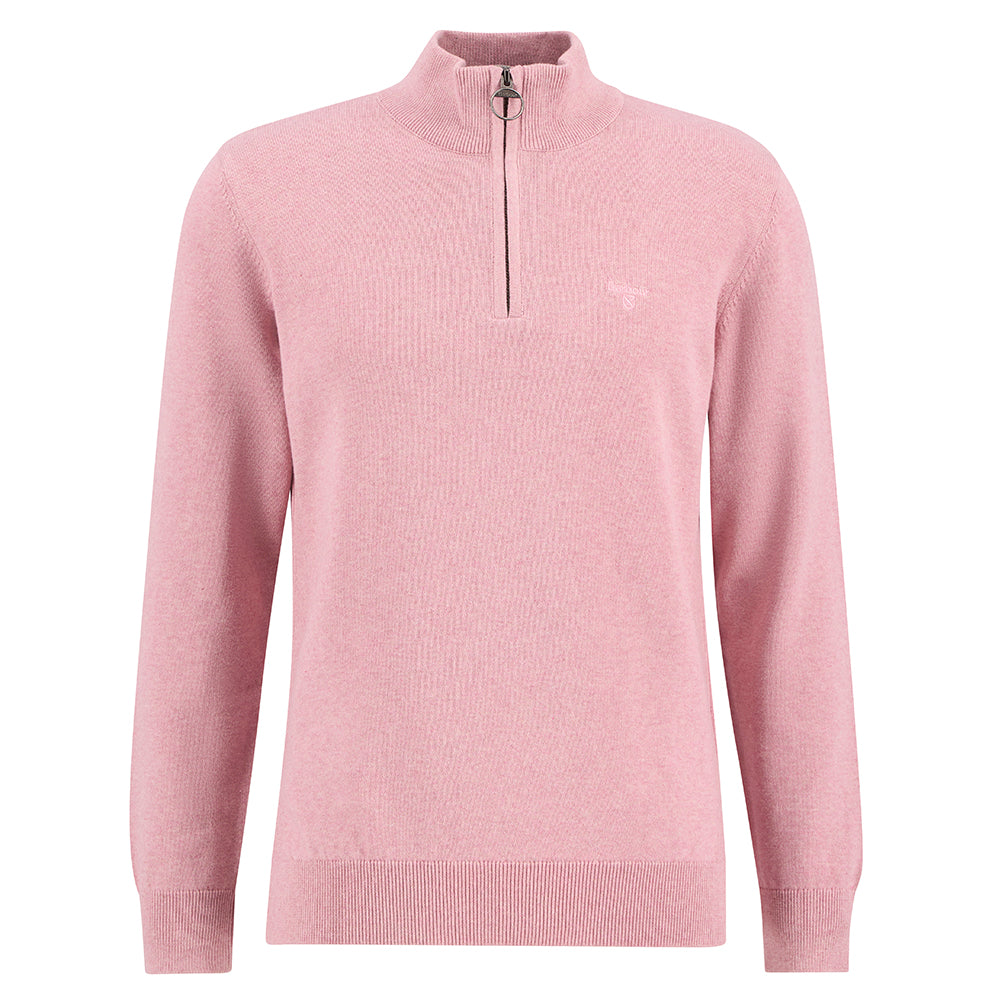 Barbour Cotton Half Zip Knitted Jumper - Pink