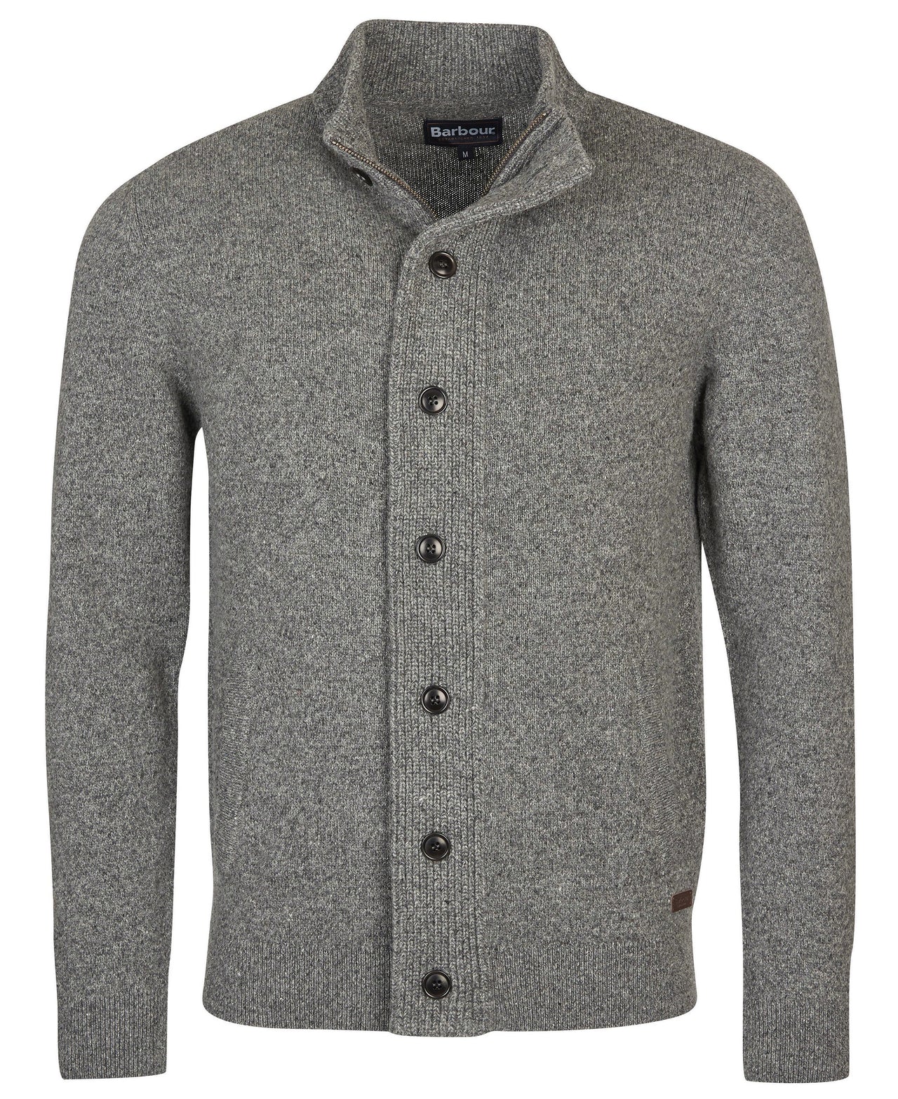 Barbour Essential Tisbury Zip Through Grey Cardigan