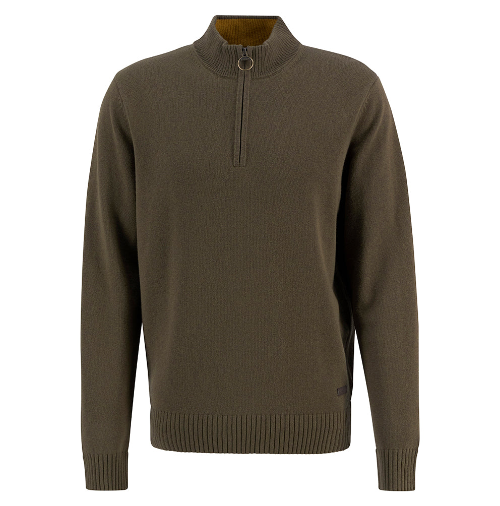 Barbour Kelson Half Zip Knitted Jumper - Olive