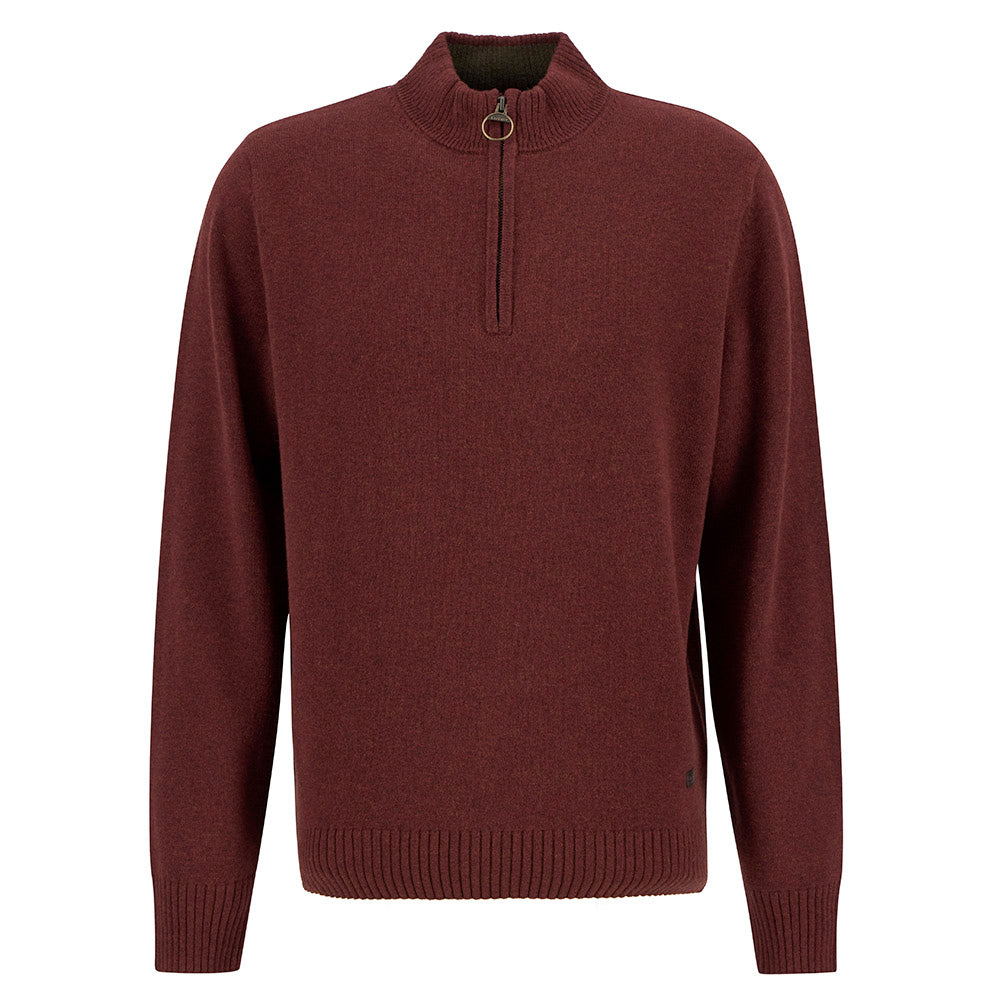 Barbour Kelson Half Zip Knitted Jumper - Fired Brick