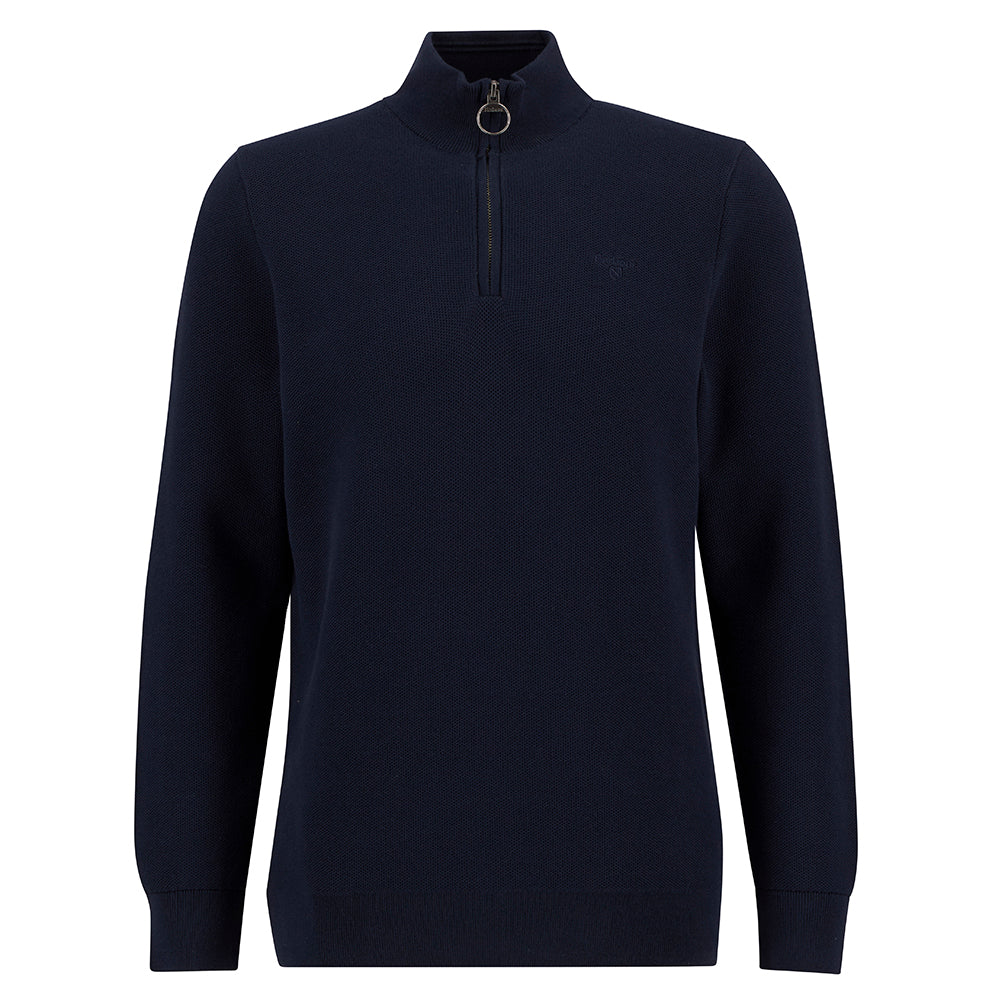 Barbour Essential Honeycomb Half Zip Jumper - Navy