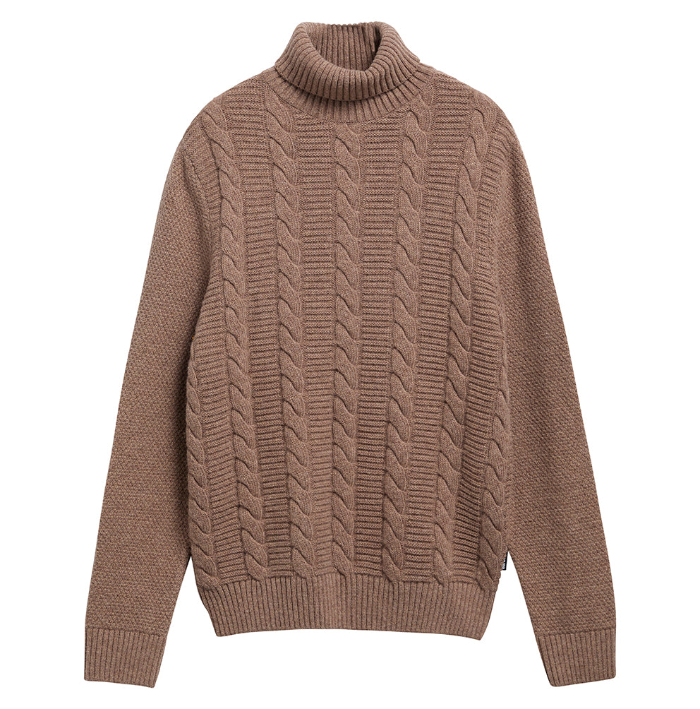 Barbour Staplecross Rollneck Jumper - Stone