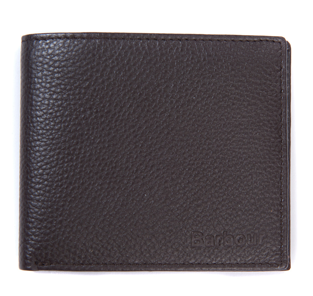 Barbour Amble Leather Billfold Wallet - Dark Brown