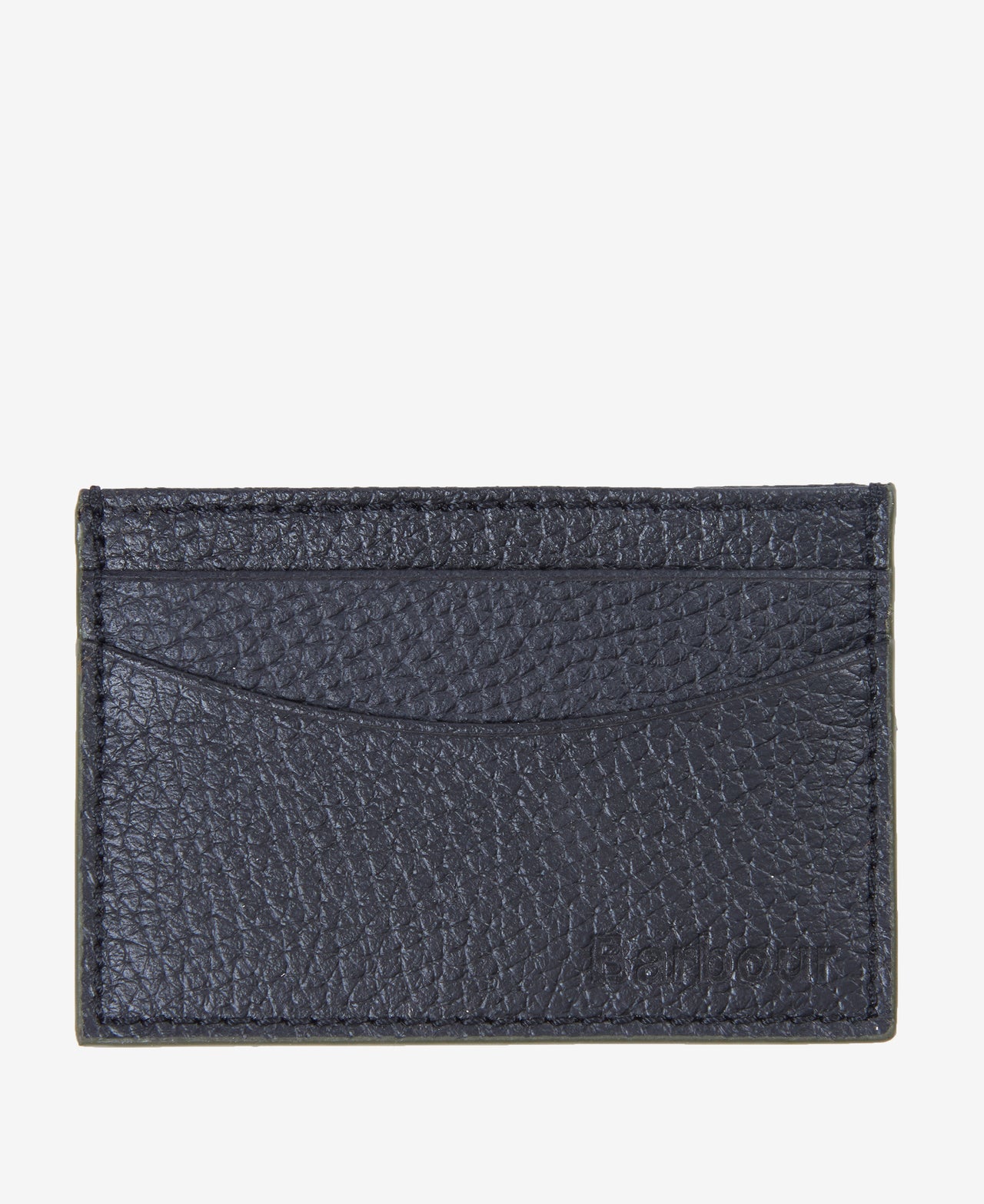 Barbour Grain Leather Black Card Holder
