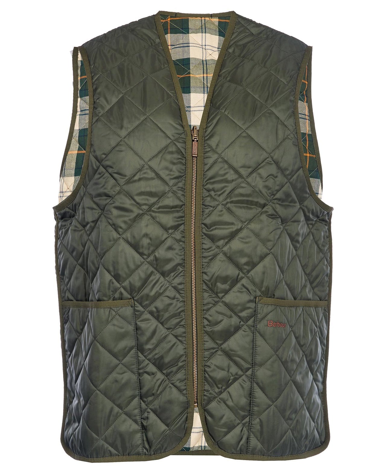 Barbour Quilted Zip-In Liner Waistcoat - Olive/Ancient