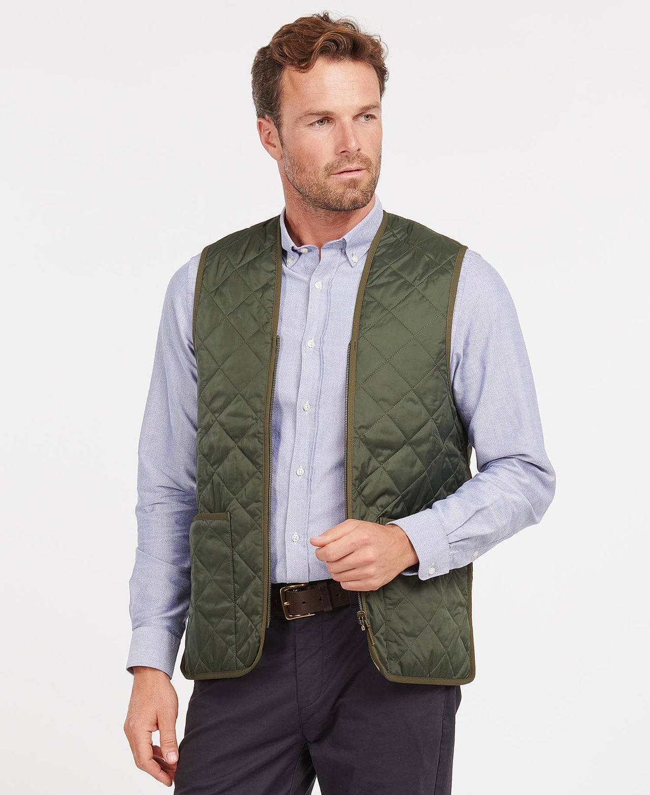 Barbour Quilted Zip-In Liner Waistcoat - Olive/Ancient