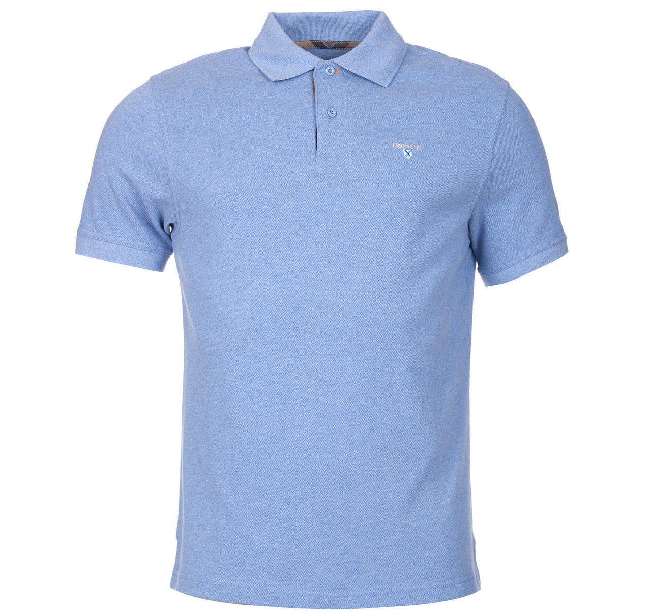Barbour Tartan Pique Polo Shirt - Sky Marl