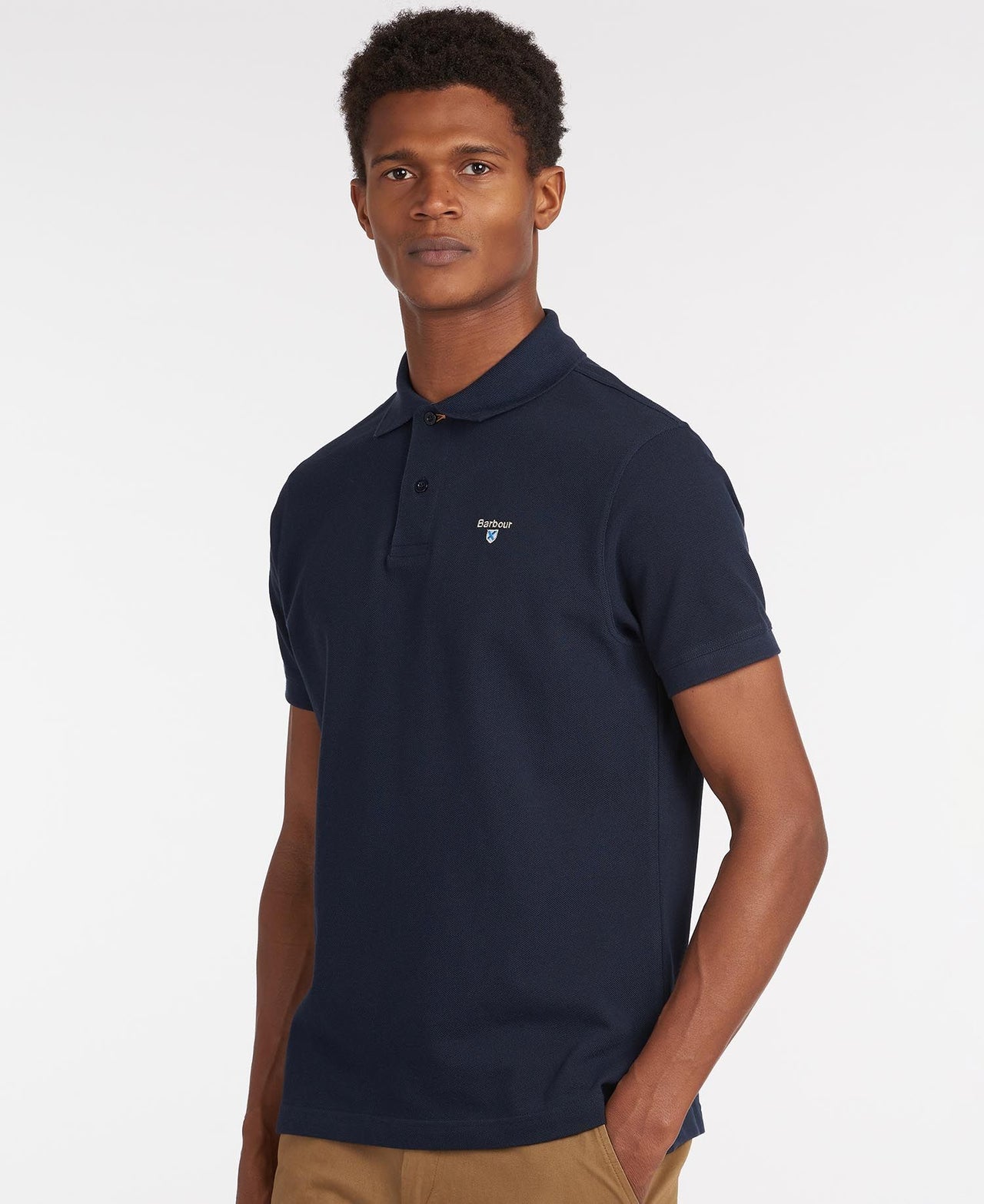 Barbour Tartan Pique Polo Shirt - New Navy