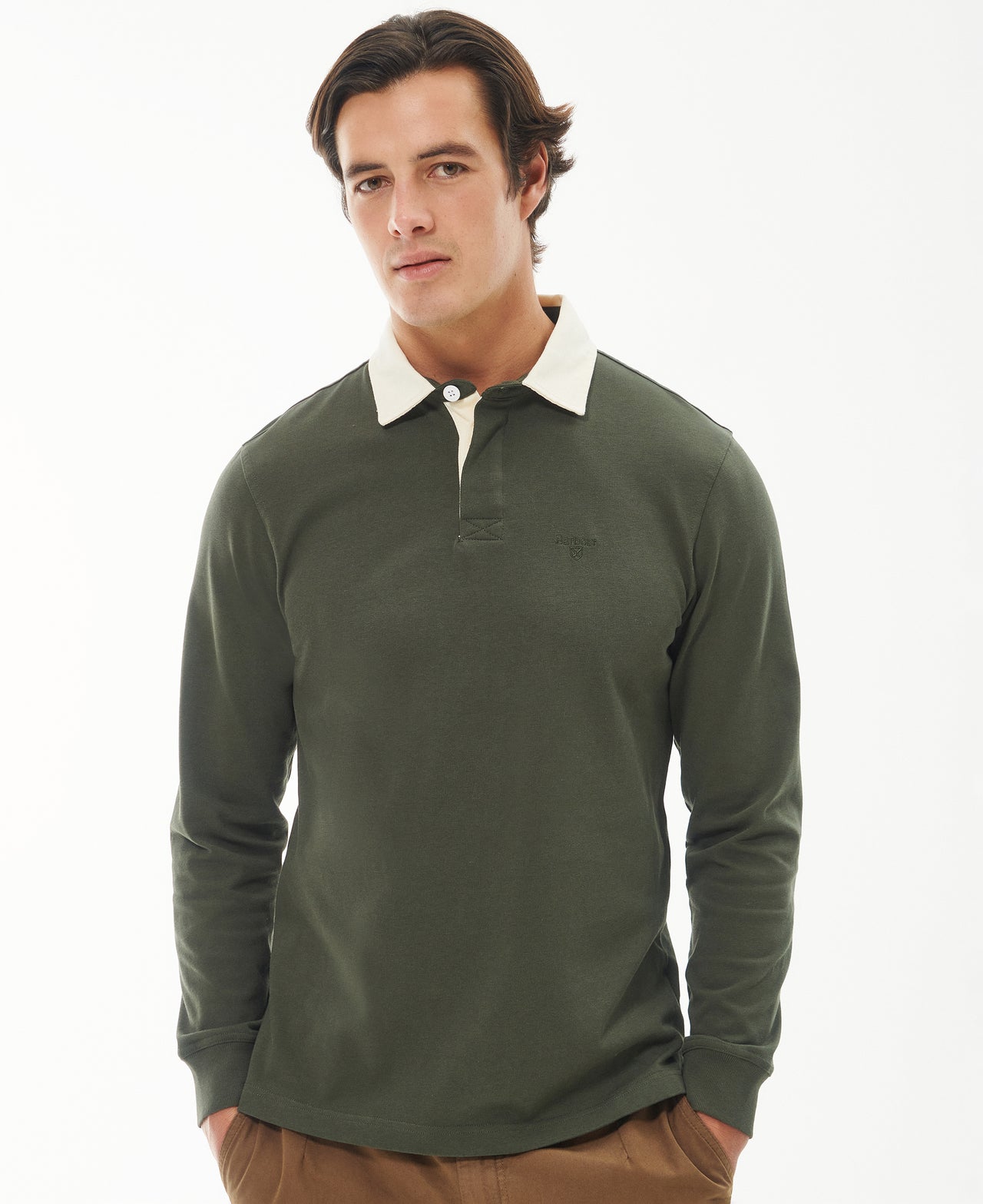 Barbour Howtown Rugby Olive Top