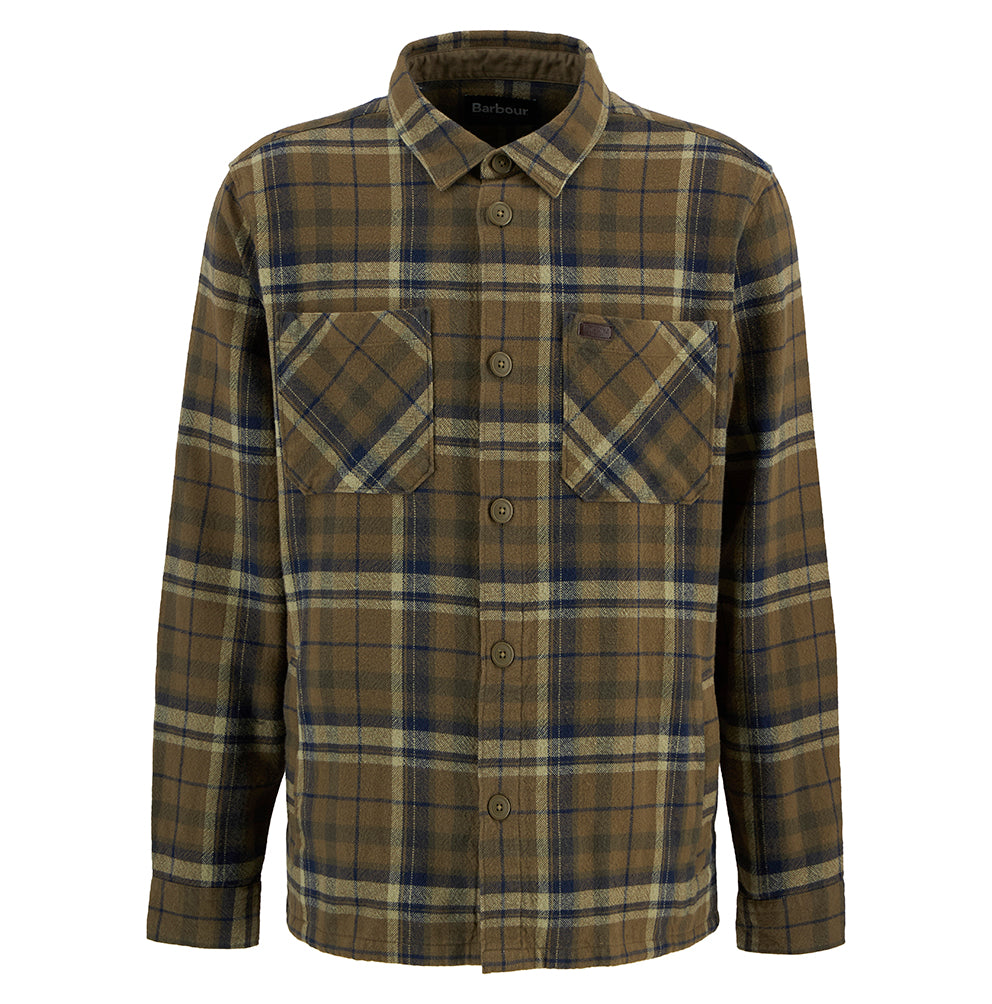 Barbour Trent Checked Overshirt - Olive