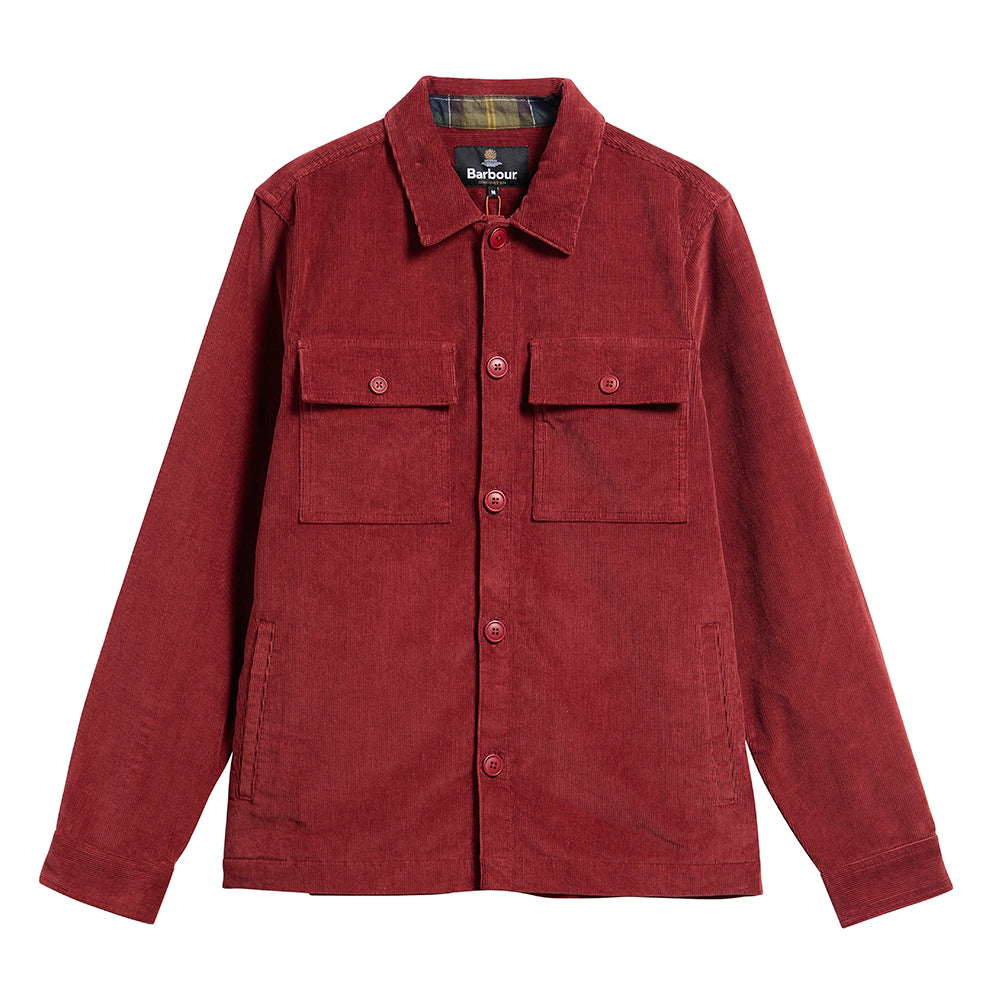 Barbour Tartan Trimmed Cord Overshirt - Russet Brown