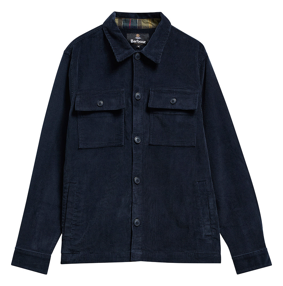 Barbour Tartan Trimmed Cord Overshirt - Navy