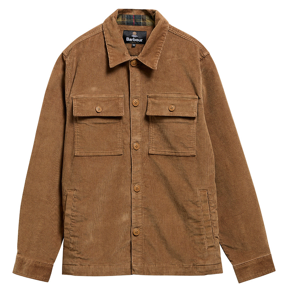 Barbour Tartan Trimmed Cord Overshirt - Sandstone