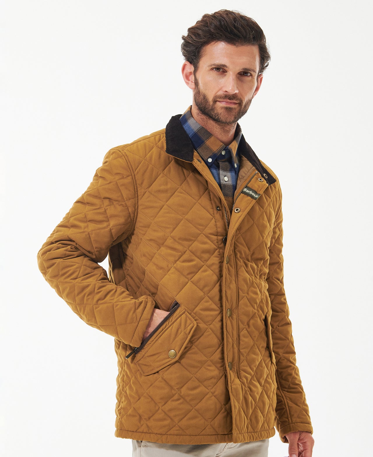 Barbour Shoveler Quilted Sand Coat
