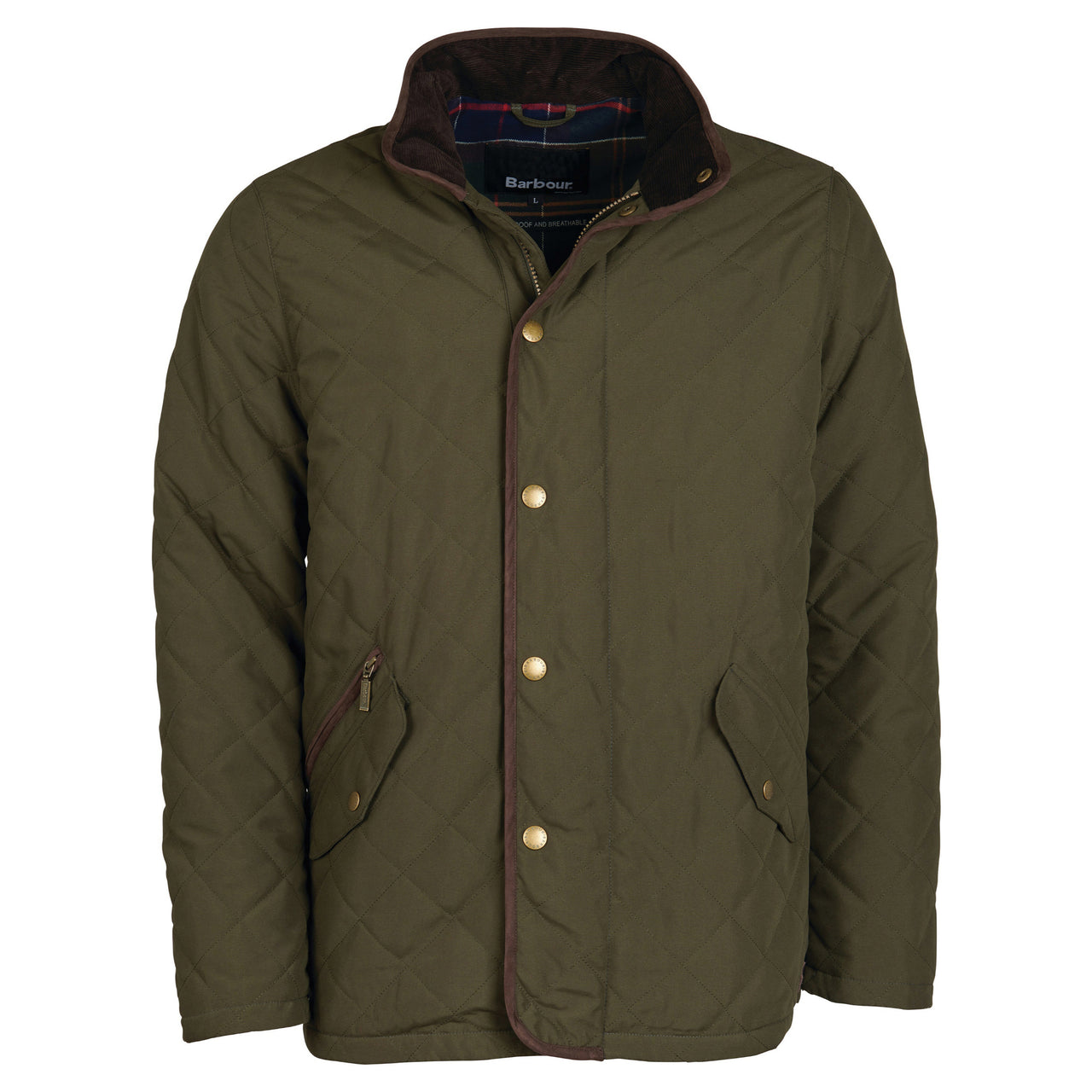 Barbour Waterproof Shoveler Quilted Jacket - Dark Olive