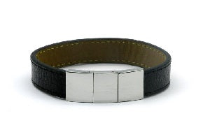 Sarome Magrelief Bracelet Black Leather 220mm