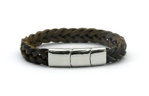 Sarome Magrelief Brown Leather Bracelet