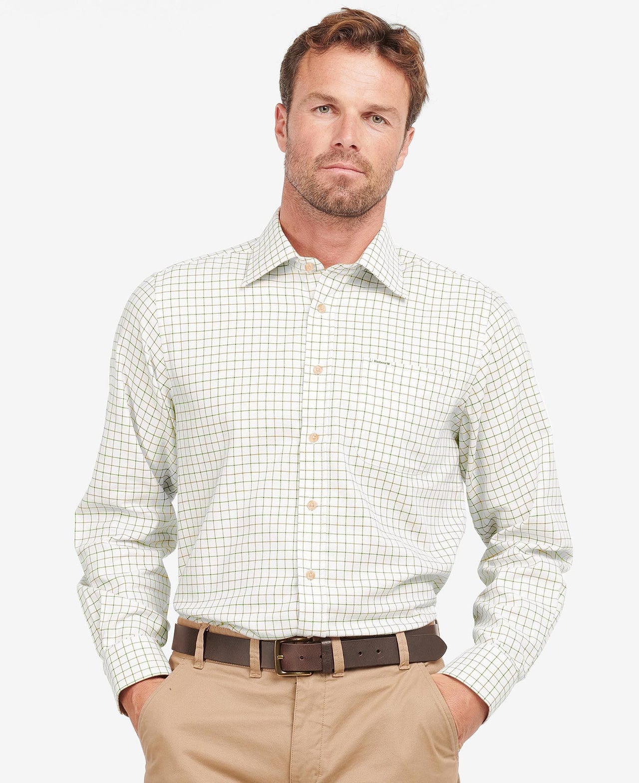 Barbour Field Tattersall Shirt - Green/Brown