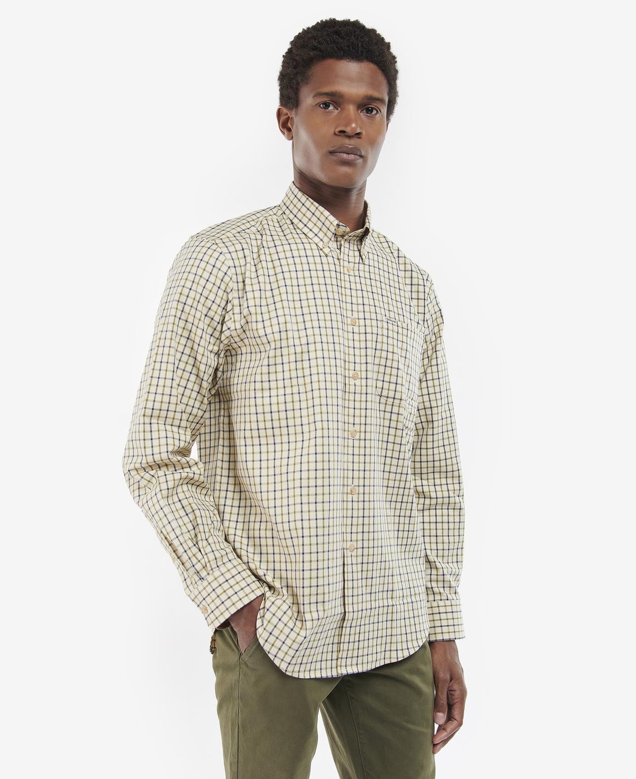 Barbour Tattersall Navy/Olive Shirt