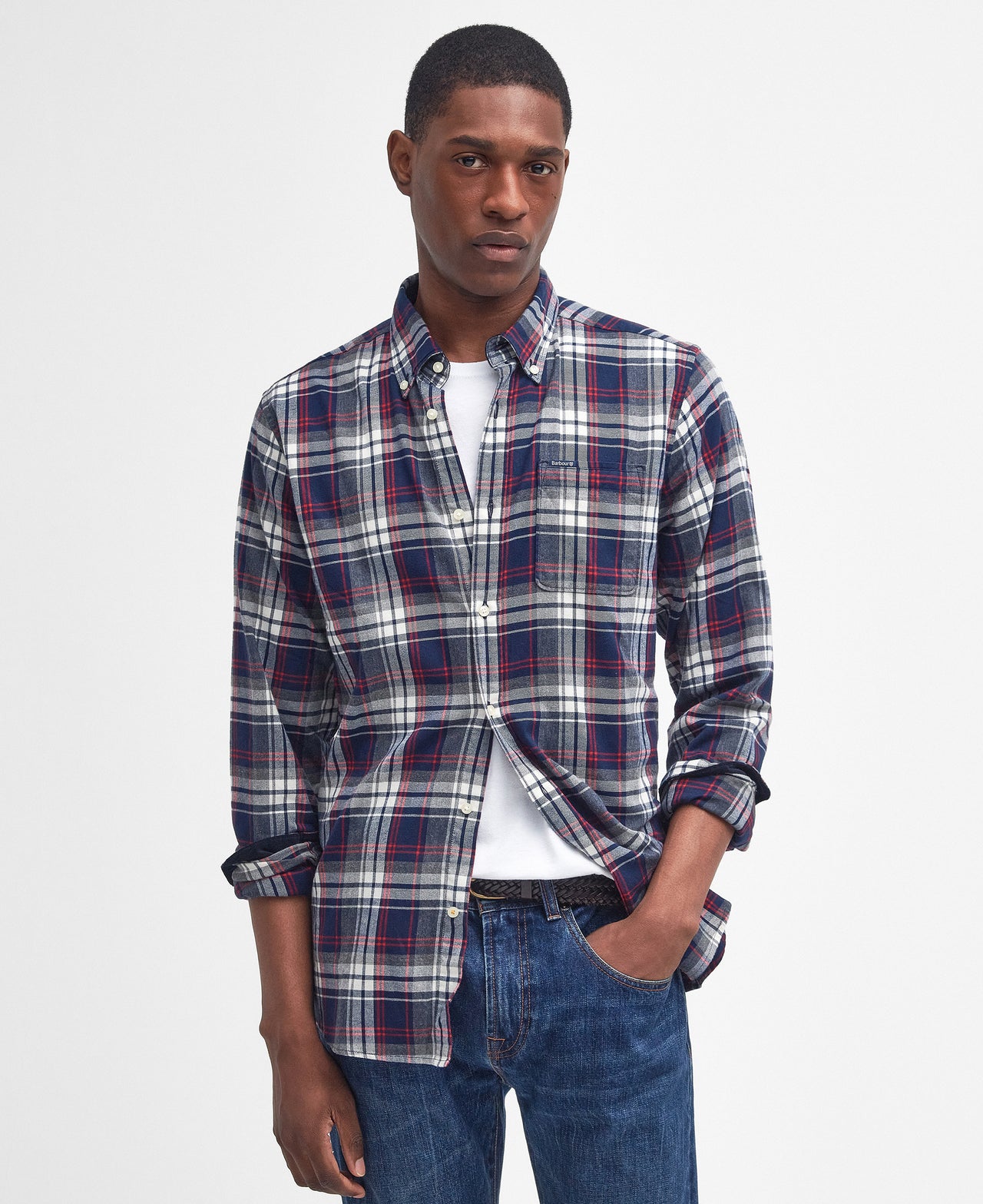 Barbour Crossfell Tailored Checked Shirt - Navy