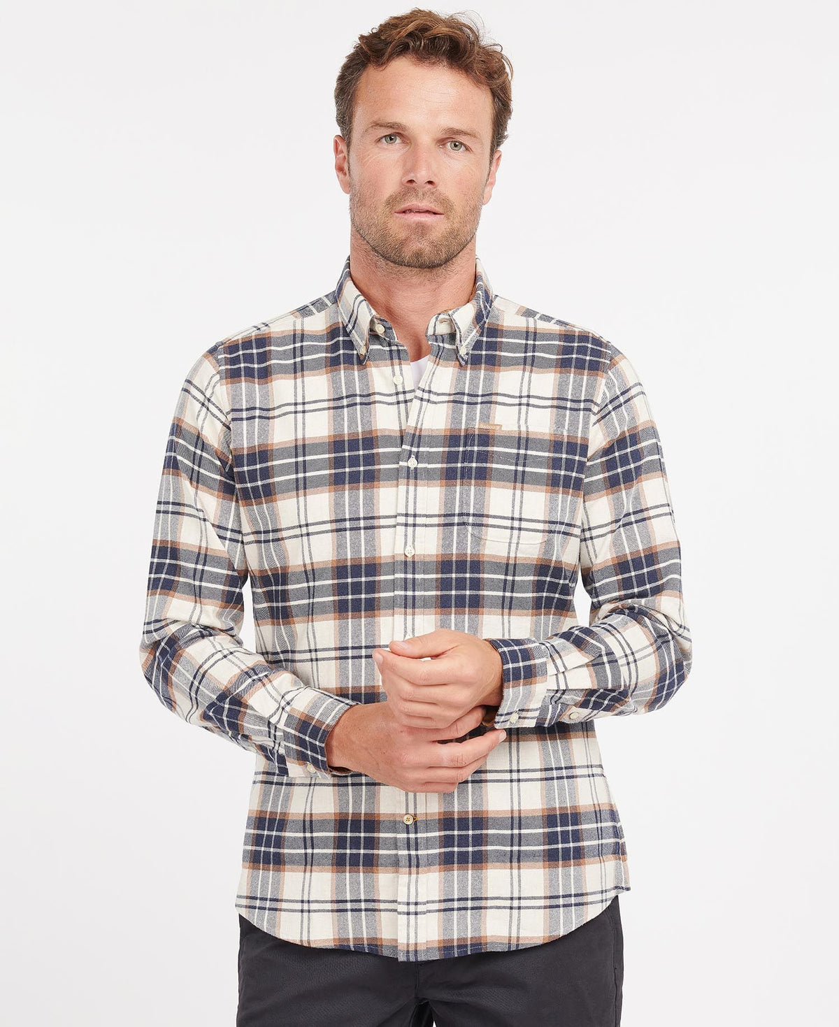 Barbour Portdown Tailored Checked Shirt - Ecru
