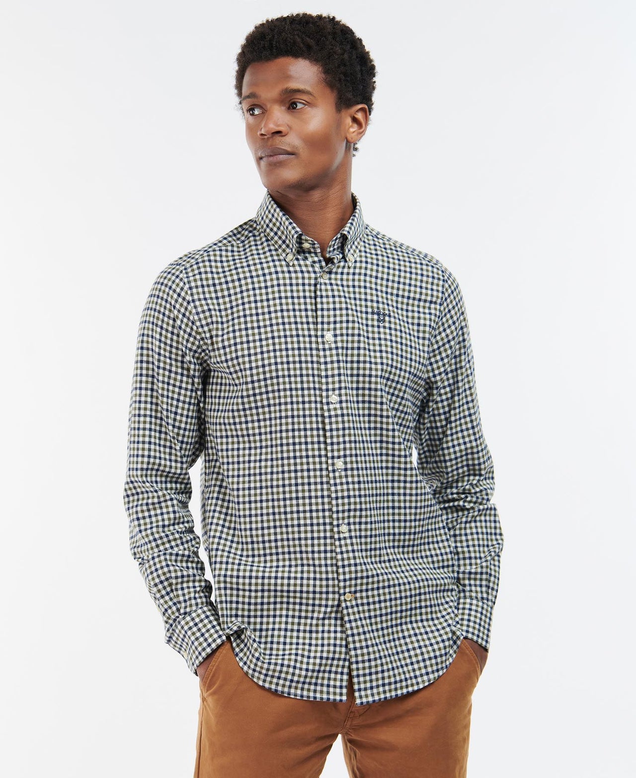 Barbour Finkle Tailored Gingham Shirt - Olive