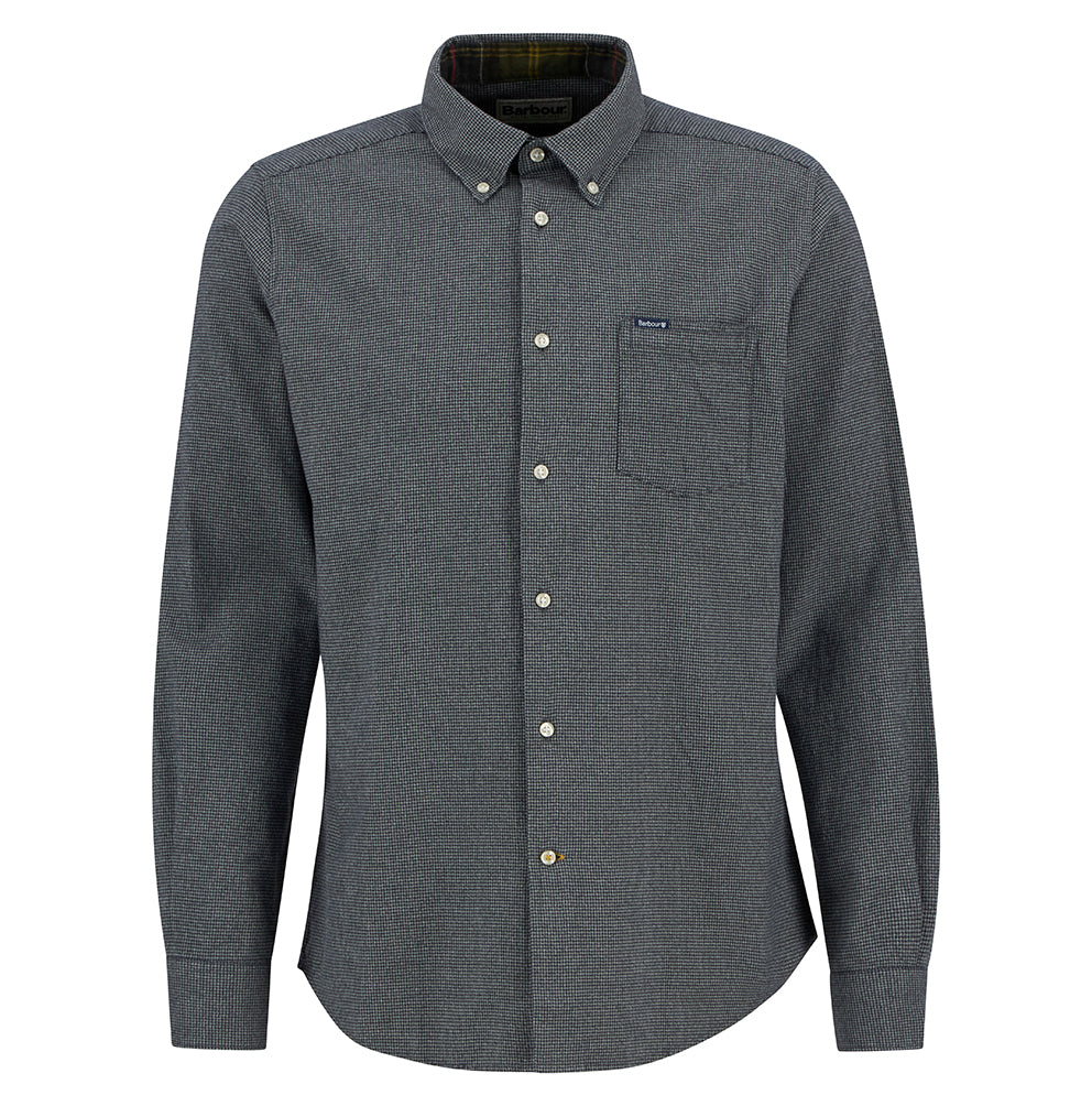 Barbour Turner Tailored HOUNDSTOOTH Shirt - Grey Marl