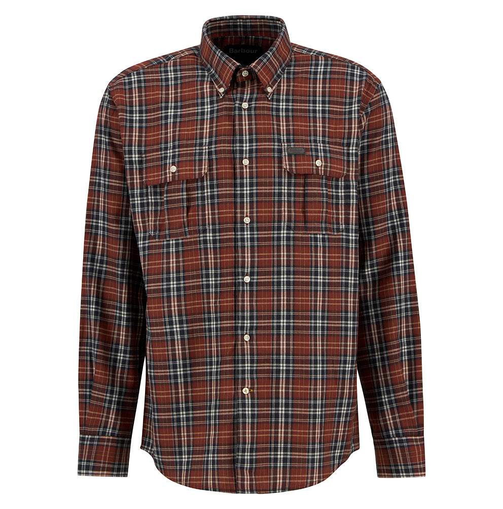 Barbour Saldon Thermo Weave Checked Shirt - Fired Brick
