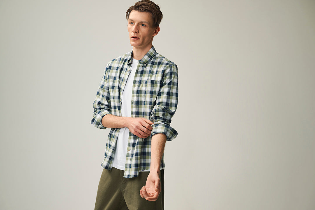 Barbour Harwood Gingham Tailored Shirt - Olive