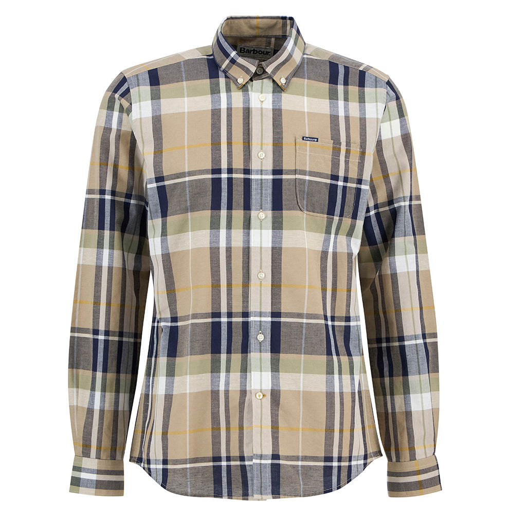 Barbour Newbridge Checked Tailored Shirt - Stone