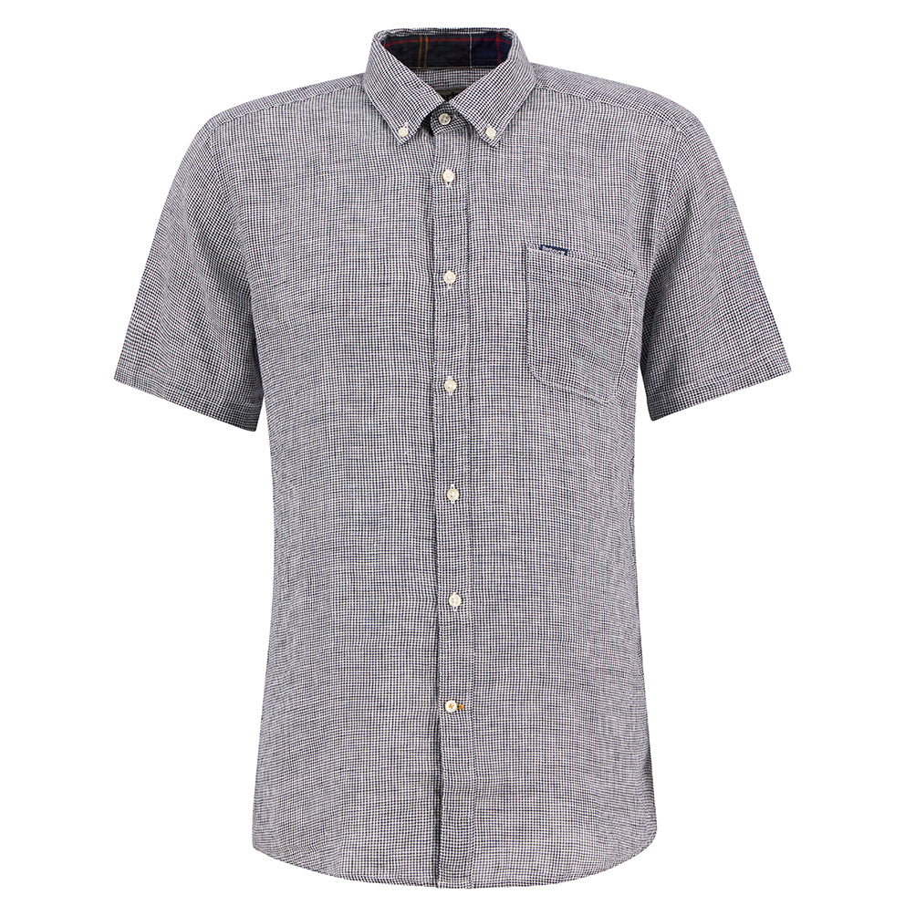 Barbour Linton Linen Tailored Shirt - Dark Navy