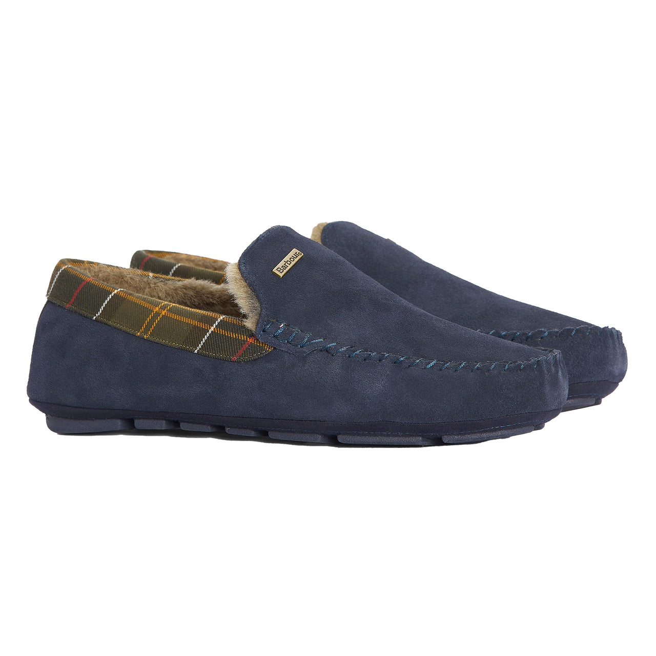Barbour Monty Slippers - Navy Suede