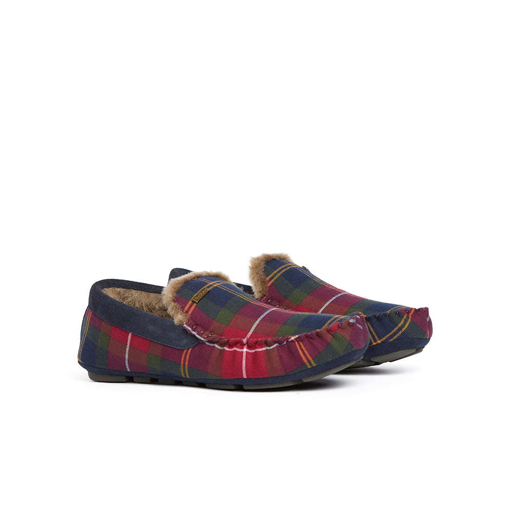 Barbour Monty Moccasin Slippers - Winterberry Tartan